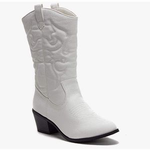 Brand New White Vegan Leather Cowboy Boots
